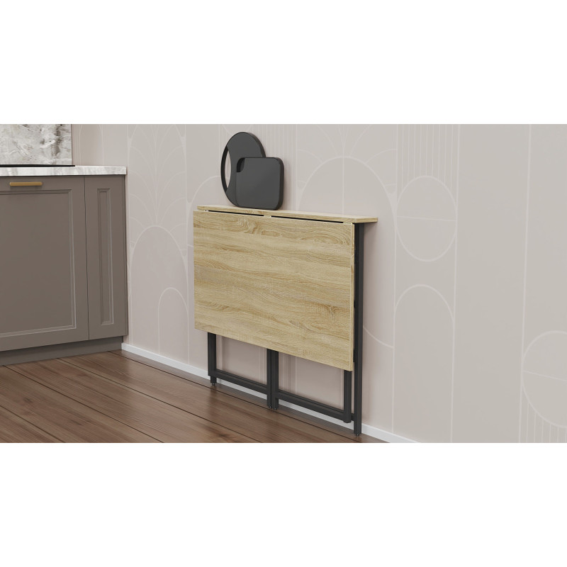 Стіл розкладний Моріс Ferrum-decor 750x1000x600 Чорний метал ДСП Дуб Сонома 16 мм (FRD-104672)