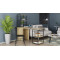 Стол-тумба трансформер Смарт 3/1 с этажеркой Ferrum-decor 1430x1450x500 Черный металл ДСП Дуб Сонома 16 мм (FRD-105112)