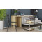 Стол-тумба трансформер Смарт 3/1 с этажеркой Ferrum-decor 1430x1450x500 Черный металл ДСП Дуб Сонома 16 мм (FRD-105112)
