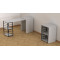 Стол-тумба трансформер Смарт 2/2 Ferrum-decor 750x1450x600 Черный металл ДСП Белое 16 мм (FRD-105102)