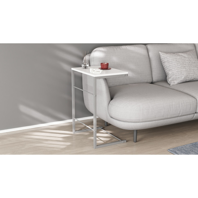 Столик приставний Террі Ferrum-decor 650x440x330 Сірий метал ДСП Біле 16 мм (FRD-104662)