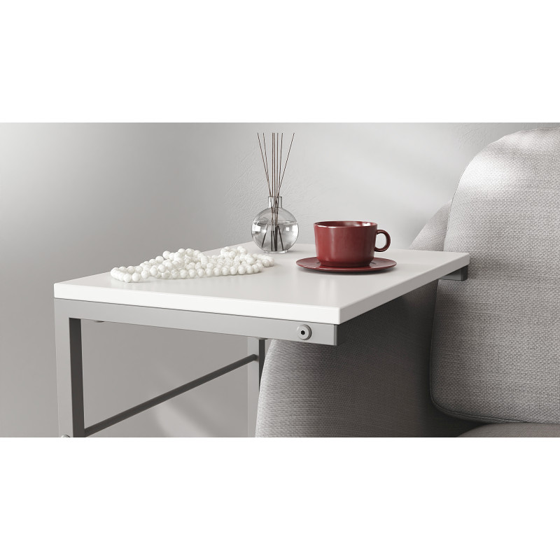 Столик приставний Террі Ferrum-decor 650x440x330 Сірий метал ДСП Біле 16 мм (FRD-104662)