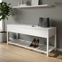 Банкетка с ящиком Ferrum-decor Дрейк 1 550x1000x400 металл Белый ДСП Белое 16 мм (FRD-103052)