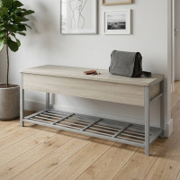 Банкетка с ящиком Ferrum-decor Дрейк 1 550x1000x400 металл Серый ДСП Сонома 16 мм (FRD-103062)