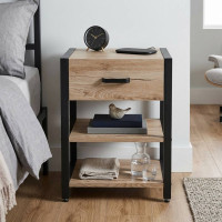 Тумба універсальна Ferrum-decor Вів'єн 1/2 50x41x40 чорний ДСП Дуб Сан-Марино 16мм (FRD-104122)