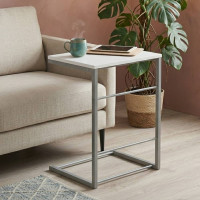 Столик приставний Террі Ferrum-decor 650x440x330 Сірий метал ДСП Біле 16 мм (FRD-104662)