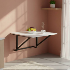 Стол раскладной Александр 1 Ferrum-decor 750x600x700 Черный металл ДСП Белое 16 мм (FRD-104892)
