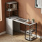 Стол-тумба трансформер Смарт 3/2 с этажеркой Ferrum-decor 1430x1450x600 Черный металл ДСП Бетон 16 мм (FRD-105122)