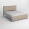 Двоспальне дерев'яне ліжко Mebigrand Барселона Б1 Світло-сірий (RAL7040)/Аляска 23 (Бежевий) 140х190 см (MBG-11644)