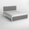 Односпальне дерев'яне ліжко Mebigrand Барселона Б2 Білий (RAL9003)/Аляска 93 (Сірий) 80х200 см (MBG-13561)