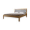 Односпальне дерев'яне ліжко Mebigrand Пекін П3 Горіх світлий/Аляска 93 (Сірий) 90х200 см (MBG-18023)