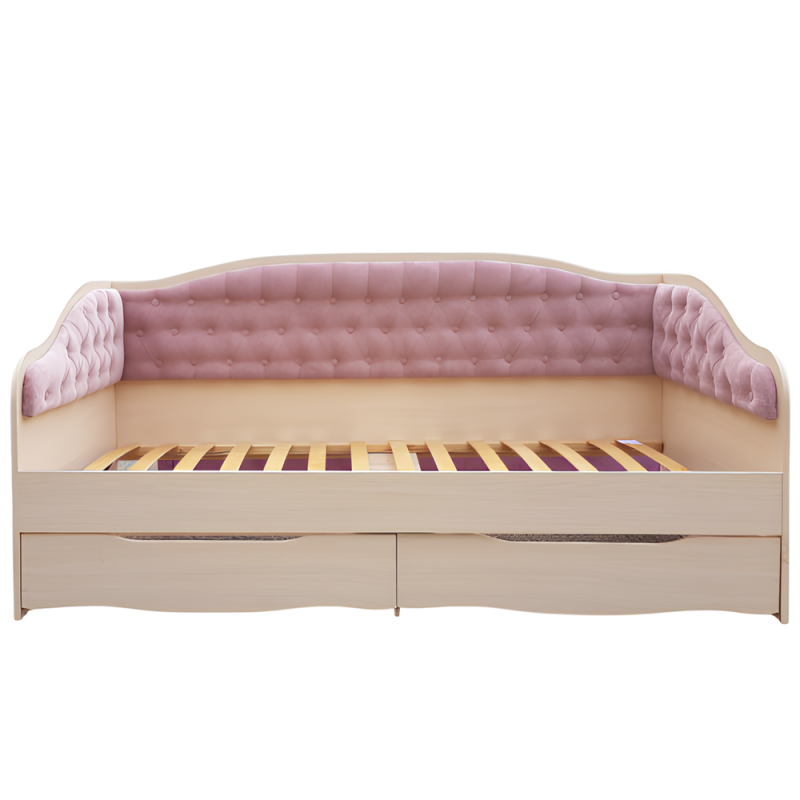 Ліжко дитяче односпальне LION Л-9 з м'якою спинкою і висувними шухлядами 190x90 см Бетон Style/Лілі-02 (LION-041468)