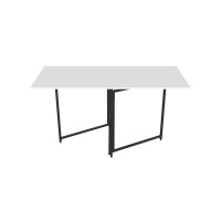 Стол трансформер книга Панама Ferrum-decor 75x148x68 Черный металл ДСП Белый 16 мм (FRD-106831)