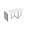 Стол трансформер книга Панама Ferrum-decor 75x148x68 Черный металл ДСП Белый 16 мм (FRD-106831)