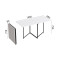 Стол трансформер книга Панама Ferrum-decor 75x148x68 Черный металл ДСП Белый 16 мм (FRD-106831)
