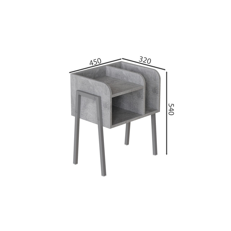Тумба модульна Ferrum-decor Амелі 540x450x320 метал Сірий ДСП Бетон 16 мм (FRD-103023)
