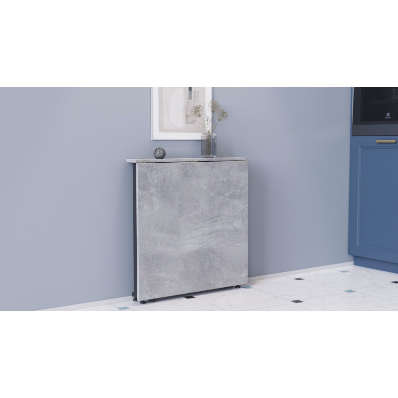 Стол-книжка трансформер Орион 1 Ferrum-decor 750x810x730 Черный металл ДСП Бетон 16 мм (FRD-104603)