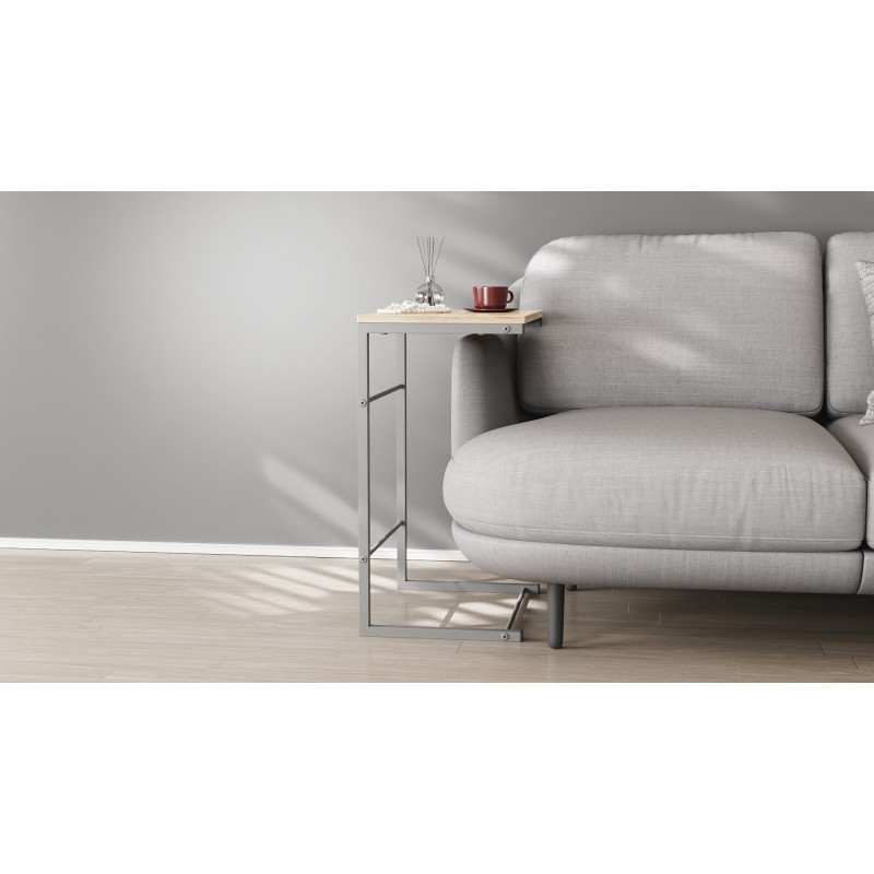 Столик приставний Террі Ferrum-decor 650x440x330 Сірий метал ДСП Дуб Сан-Марино 16 мм (FRD-104663)