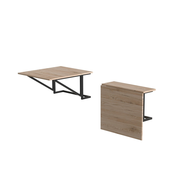 Стол раскладной Александр 2 Ferrum-decor 750x600x700 Черный металл ДСП Дуб Сан-Марино 16 мм (FRD-104893)