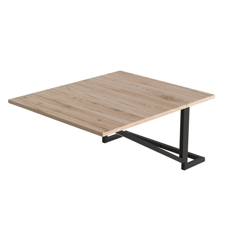 Стол раскладной Александр 2 Ferrum-decor 750x600x700 Черный металл ДСП Дуб Сан-Марино 16 мм (FRD-104893)