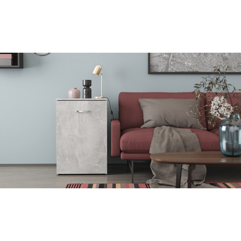 Стіл-тумба трансформер Смарт 1/1 Ferrum-decor 750x1450x500 ДСП Бетон 16 мм (FRD-105073)