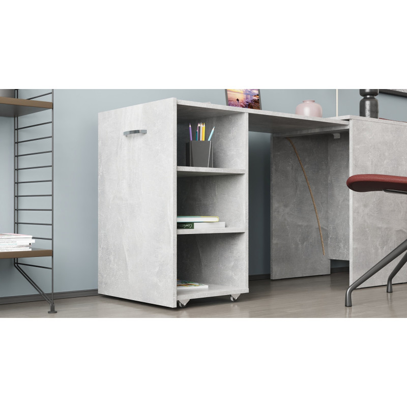 Стіл-тумба трансформер Смарт 1/1 Ferrum-decor 750x1450x500 ДСП Бетон 16 мм (FRD-105073)