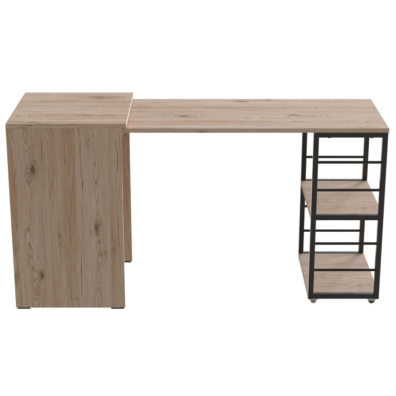 Стол-тумба трансформер Смарт 2/2 Ferrum-decor 750x1450x600 Черный металл ДСП Дуб Сан-Марино 16 мм (FRD-105103)