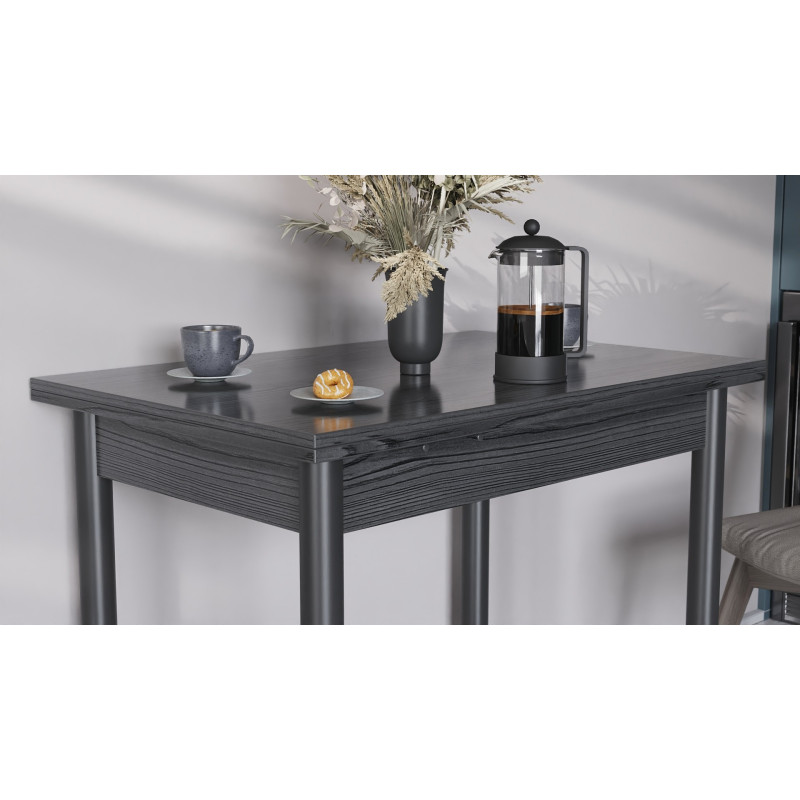 Обеденный стол-трансформер раскладной Берта Ferrum-decor 750x1200x900 Черный металл ДСП Сосна Кембра 16 мм (FRD-105173)