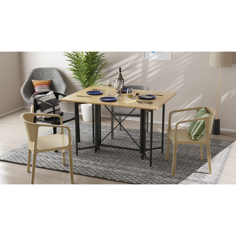 Стол-книжка трансформер Спайдер Ferrum-decor 750x1150x880 Черный металл ДСП Дуб Артизан 16 мм (FRD-105093)