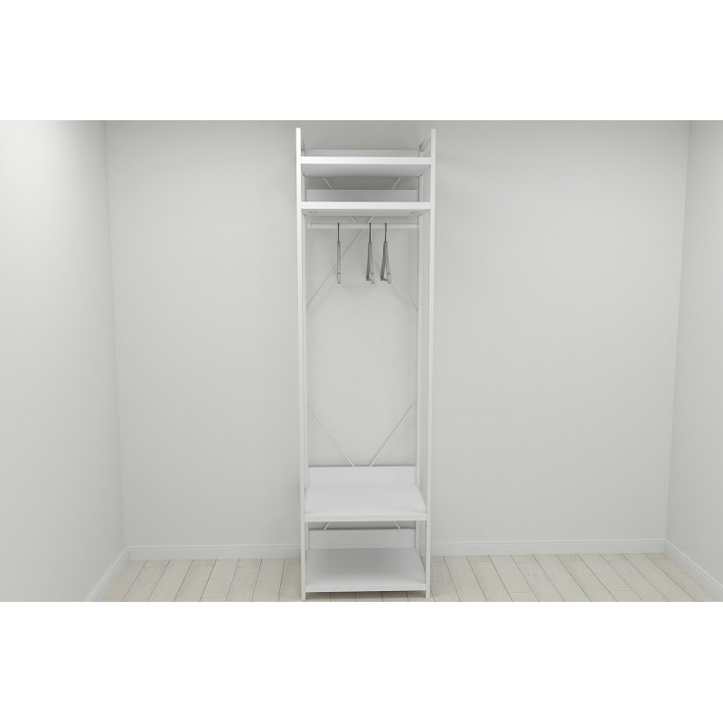Шафа Гардероб Уні секція 2 серії Конект Ferrum-decor 220x60x50см Білий метал ДСП Білий 32 мм (FRD-104543)