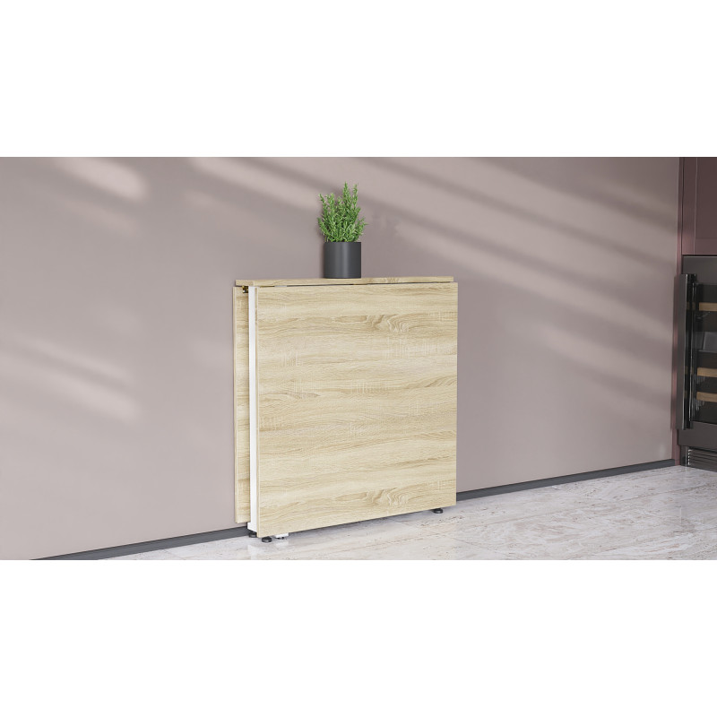Стол-книга трансформер Орион 2 Ferrum-decor 750x1520x730 Белый металл ДСП Дуб Сонома 16 мм (FRD-104593)