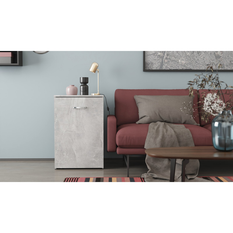 Стіл-тумба трансформер Смарт 1/1 Ferrum-decor 750x1450x500 ДСП Бетон 16 мм (FRD-105073)