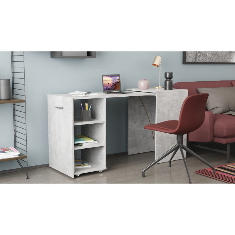 Стіл-тумба трансформер Смарт 1/1 Ferrum-decor 750x1450x500 ДСП Бетон 16 мм (FRD-105073)