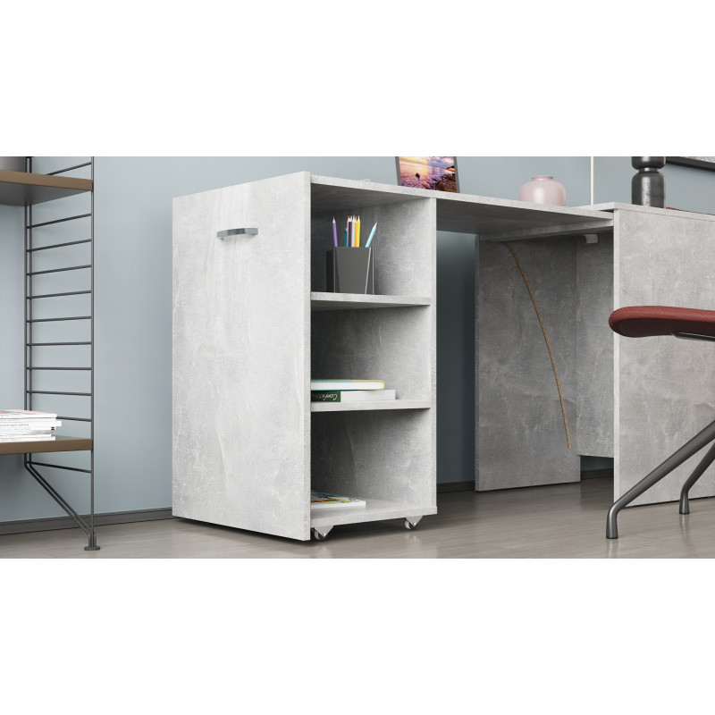 Стіл-тумба трансформер Смарт 1/1 Ferrum-decor 750x1450x500 ДСП Бетон 16 мм (FRD-105073)