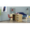 Стол-тумба трансформер Смарт 4/2 с этажеркой Ferrum-decor 1430x1450x600 Черный металл ДСП Дуб Сонома 16 мм (FRD-105133)