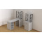 Стол-тумба трансформер Смарт 4/1 с этажеркой Ferrum-decor 1430x1450x500 Черный металл ДСП Белое 16 мм (FRD-105123)
