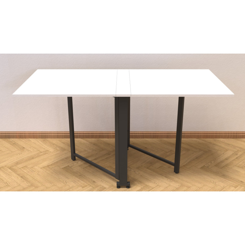 Стол-книга трансформер Орион 2 Ferrum-decor 750x1520x730 Черный металл ДСП Белое 16 мм (FRD-104583)
