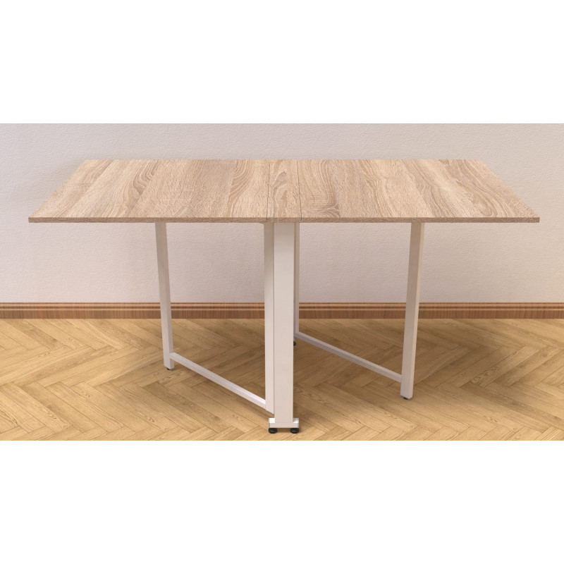 Стол-книга трансформер Орион 2 Ferrum-decor 750x1520x730 Белый металл ДСП Дуб Сонома 16 мм (FRD-104593)