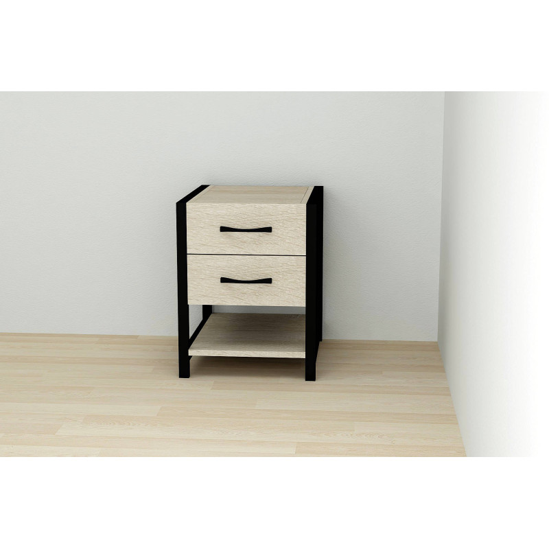 Тумба універсальна Ferrum-decor Вів'єн 2/1 50x41x40 чорний ДСП Дуб Сонома 16мм (FRD-104173)