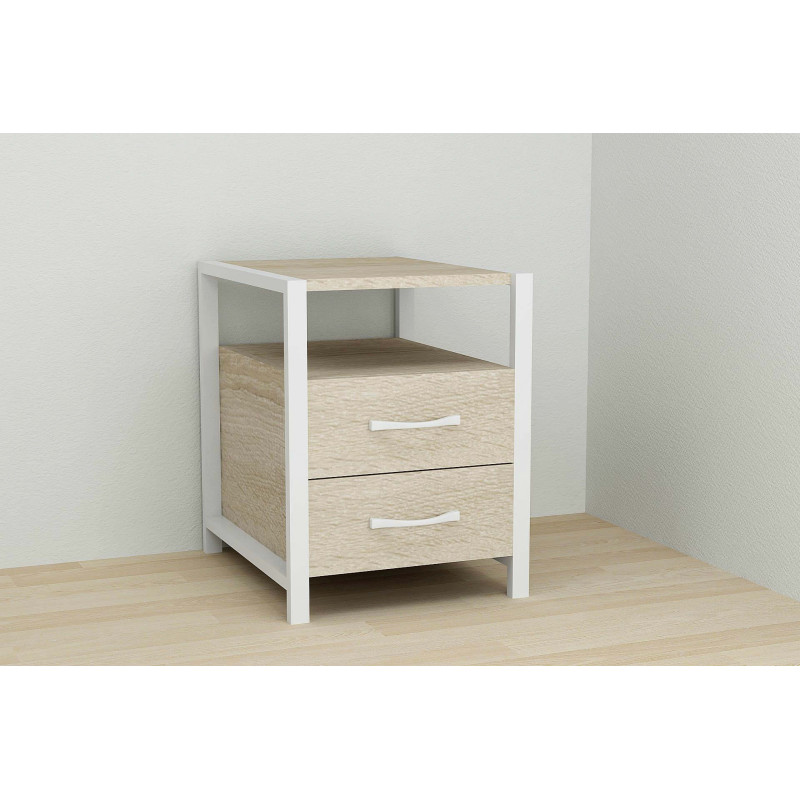 Тумба універсальна Ferrum-decor Вів'єн 2/2 50x41x40 білий ДСП Дуб Сонома 16мм (FRD-104163)