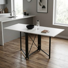 Стол-книга трансформер Орион 2 Ferrum-decor 750x1520x730 Черный металл ДСП Белое 16 мм (FRD-104583)
