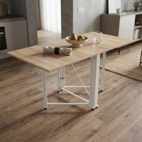 Стіл-книга трансформер Оріон 2 Ferrum-decor 750x1520x730 Білий метал ДСП Дуб Сонома 16 мм (FRD-104593)