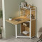 Стол книжка с этажеркой Практик 1 Ferrum-decor 1200x640x990 Белый металл ДСП Дуб Артизан 16 мм (FRD-104623)