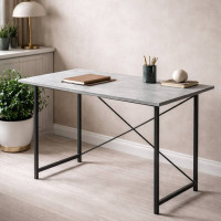 Стіл письмовий Line Лайт Ferrum-decor 750x1200x600 Чорний метал ДСП Бетон 16 мм (FRD-104863)