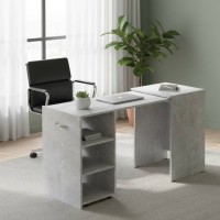 Стіл-тумба трансформер Смарт 1/1 Ferrum-decor 750x1450x500 ДСП Бетон 16 мм (FRD-105073)