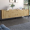 Тумба под телевизор с ящиками LION Wood с черными ножками 160x40x65 см Дуб Артизан (LION-043127)