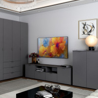Тумба під ТВ Doros Рон 4 180х38х50 см Графіт (DRS-011299)