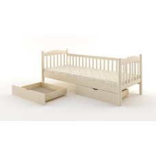 Дитяче ліжко Mebigrand Каріна Айворі (S0505Y30R) 70х190 см із заднім бортиком та ящиками (MBG-2525)