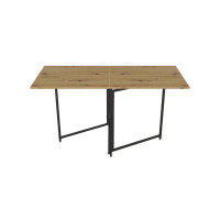 Стол трансформер книга Панама Ferrum-decor 75x148x68 Черный металл ДСП Дуб Артизан 16 мм (FRD-106832)