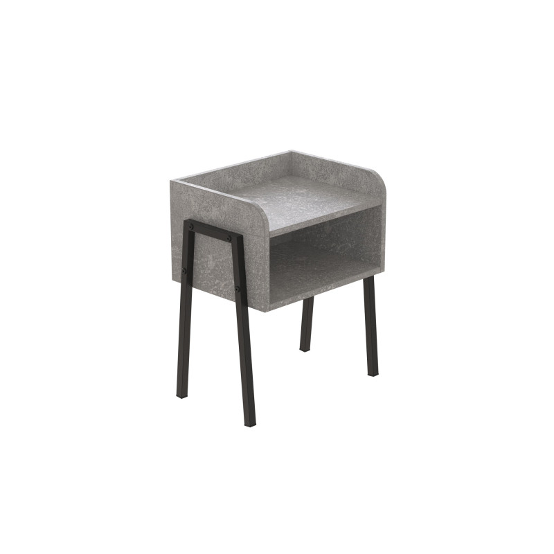 Тумба модульна Ferrum-decor Джузі 540x450x320 метал Чорний ДСП Бетон 16 мм (FRD-102974)